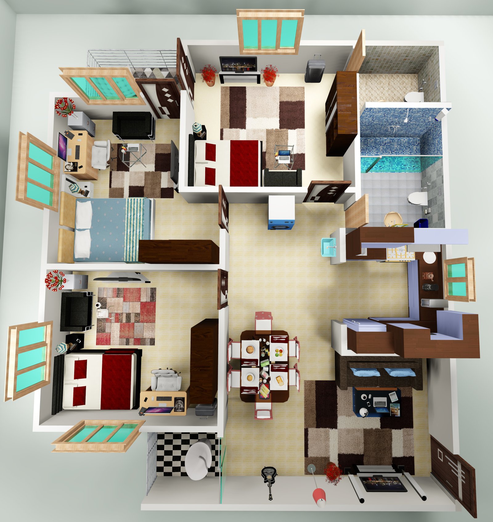 3 BHK Luxury High-Rise Apartment